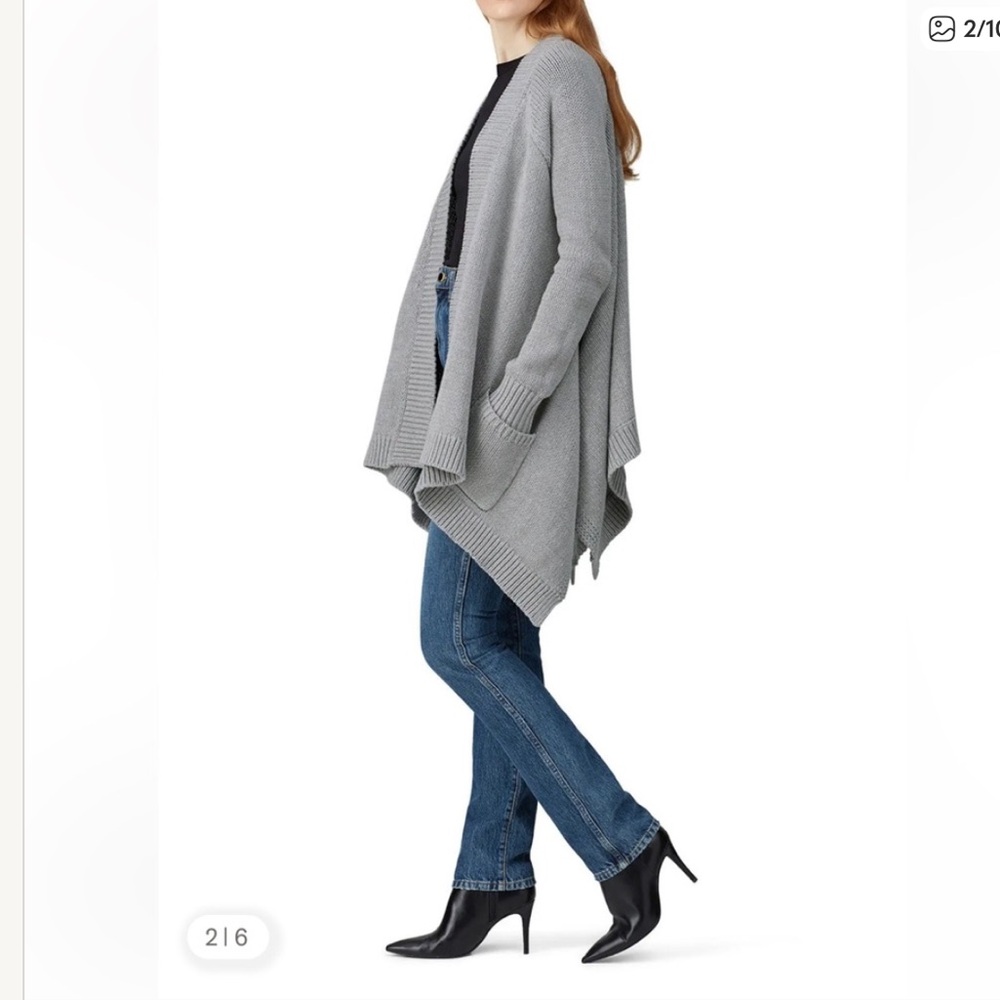 KaufmanFranco Collective Drape Grey Chunky Asymmetrical Cardigan Sweater XL